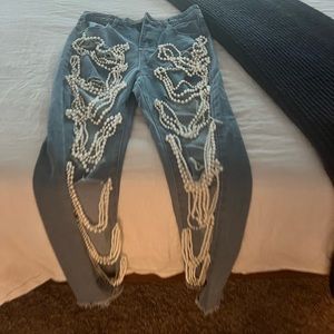 Jeans new w pearls says large but fits like a size 4